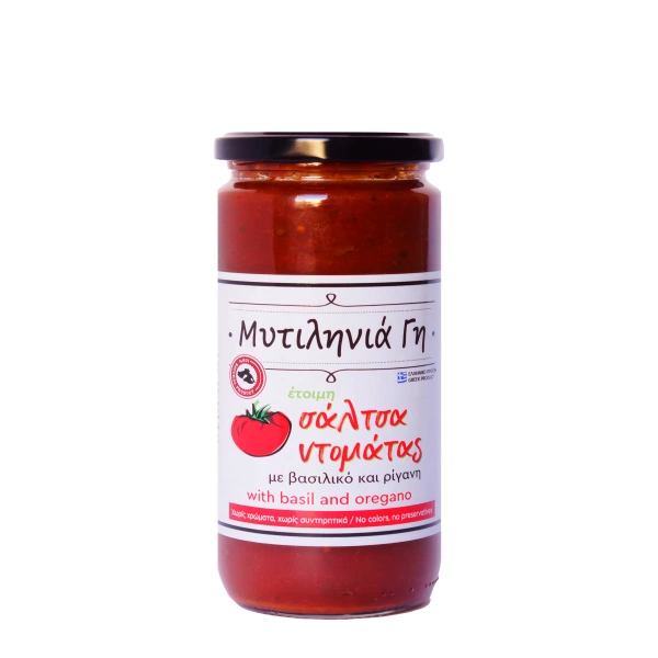 Σάλτσα Ντομάτας με Βασιλικό &amp; Ρίγανη από τη Μυτιληνιά Γη